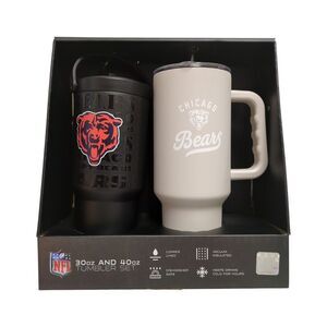 Chicago Bears - Logo Brands NFL Branded Powder Coated Stainless Steel Tumbler Se